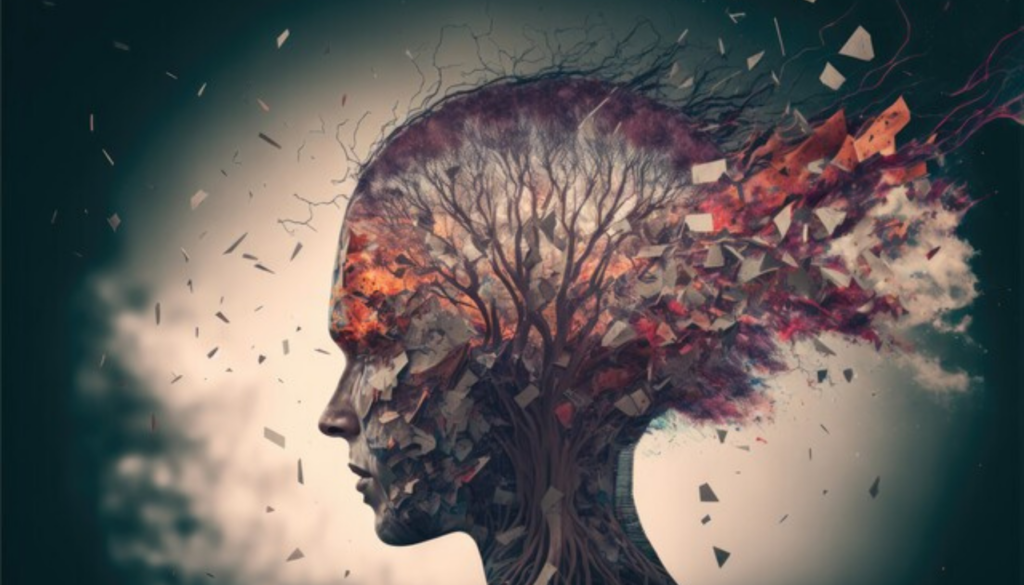 Mental health and stress abstract background